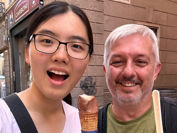 Picture of Sun Woo and Dr. Ferrari holding gelato