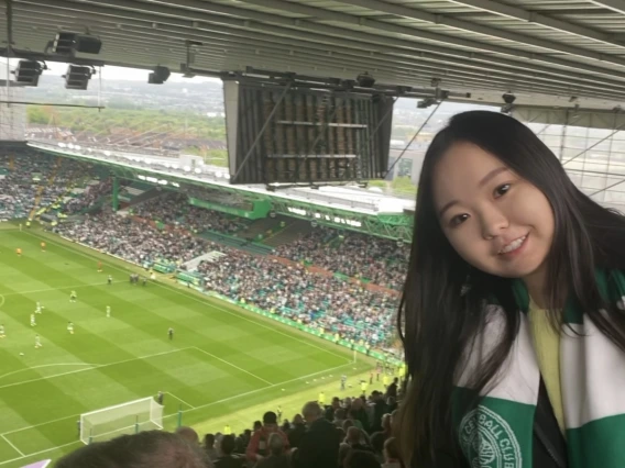 Picture of Chloe Park in the stands at a professional soccer game