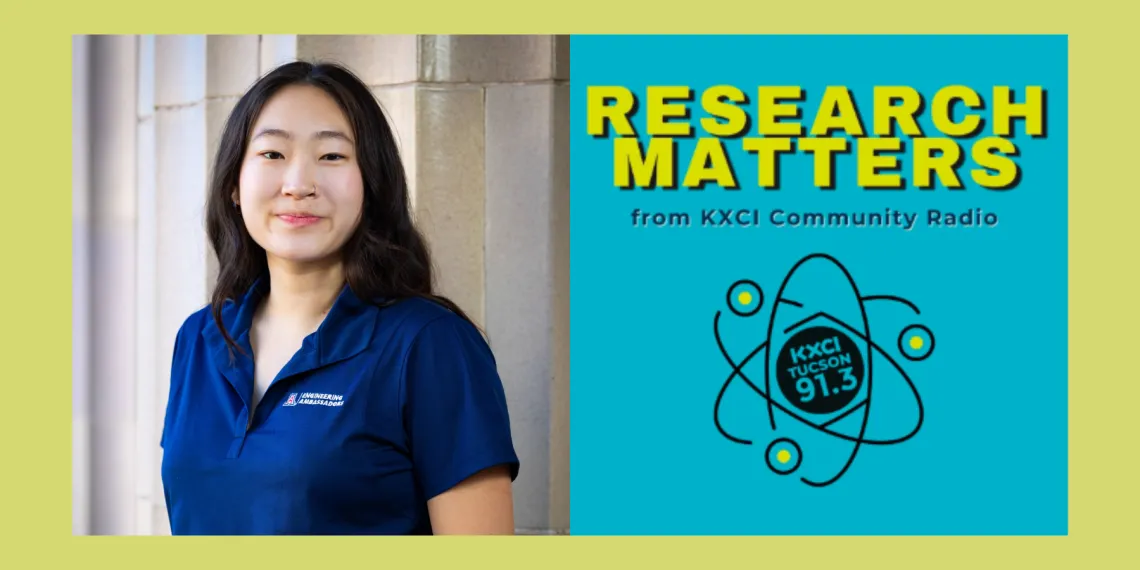 Lillian Wu and the KXCI "Research Matters" logo