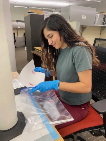 Picture of an EHS-TRUE participant at the lab bench